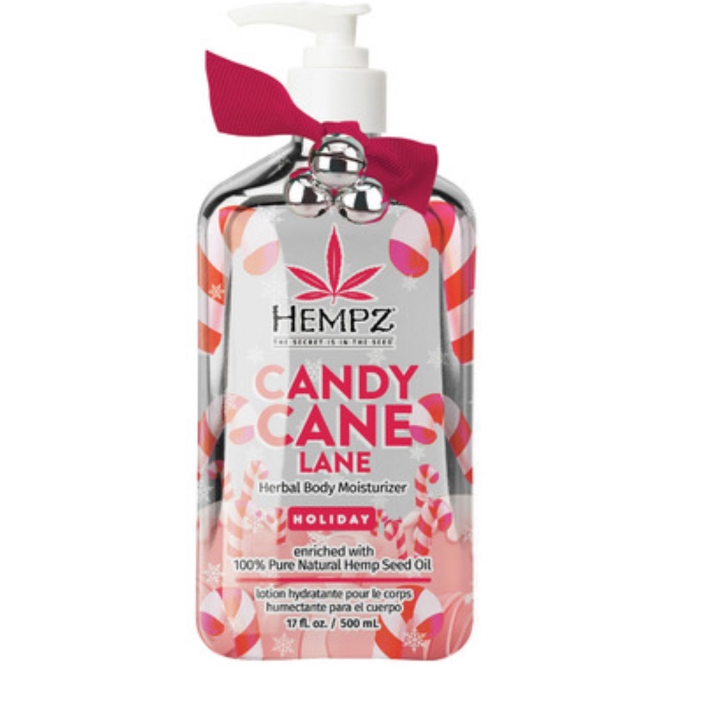 Hempz Candy Cane Lane Herbal Body Moisturizer - Festive Red and White